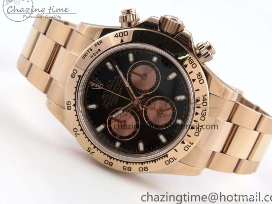 0104 DAYTONA 116505 RG OMF BEST EDITION BLACK RG DIAL ON RG BRACELET A7750 (SLIM MOVEMENT) Trendsetting 1797